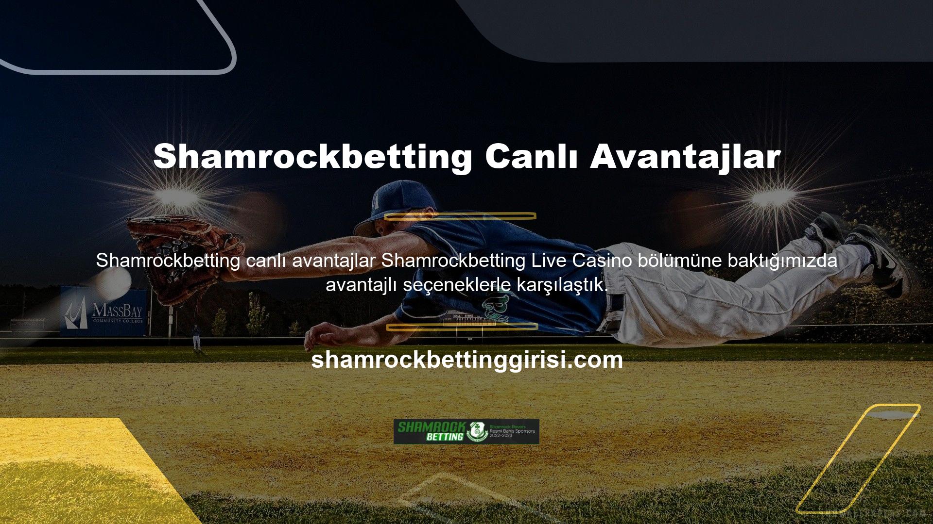 Rulet, Blackjack ve Baccarat gibi seçenekler görünür